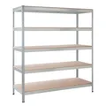 Produktbild: SCHULTE REGALWELT Stecksystem Schwerlastregal, BxHxT: 130 x 180 x 45 cm, 5 Böden, Metall - silberfarben