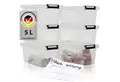 Produktbild: Hausfelder Aufbewahrungsbox Ordnungsboxen mit Deckel und Verschlussclips 5 l, 6 Stück, 6x5L (Set, 6 St., 6 Boxen + 6 Deckel), stapelbar, mit Klickverschluss, in drei Größen erhältlich