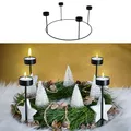Produktbild: DIY Adventskranz Teelichthalter | 33x15cm Eisen schwarz | Metallring für Teelichter
