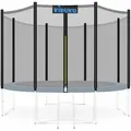 Produktbild: Sicherheitsnetz Fangnetz Schutznetz Netz Für Trampolin Ersatznetz 366 Cm - 8 Stangen - Kiduku