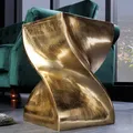 Produktbild: Skulp­tu­raler Beistelltisch TWIST - 45cm - gold - Aluminium handmade Sitzhocker