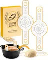 Produktbild: KRUSTENZAUBER Runde Brotschlinge im 2er Set - aus langlebigen Silikon als Brot backen Zubehör - Die Backunterlage sorgt für reibungsloses Heben des Brotes aus dem Topf - Backmatte Brot, Bread mat