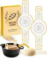 Produktbild: Krustenzauber Backmatte Zubehör - Brotschlingen, Schneebesen, Backmatte, Teig Reinigungstücher, 2x Brotschlinge Rund