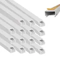 Produktbild: 16m Kabelkanal selbstklebend schraubbar 15 x 10 mm Installationskanal PVC weiss