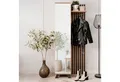 Produktbild: Homestyle4u Garderoben-Set Garderobe Flurgarderobe Flurmöbel Industrial Style Artisan Eiche, mit Stange, 2 Haken, 5 Fächer, Spiegel
