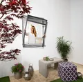 Produktbild: Insektenschutzrollo Plus für Fenster, Fliegengitter mit Rahmen zum hochschieben, Windhager, transparent, ohne Bohren, Moskitonetz Rollo 130 x 160 cm, erhältlich in anthrazit oder weiß