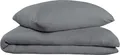 Produktbild: Oh Cosy Bettwäscheset Sally | 2-teilig | Uni | Musselin | 100% Baumwolle | Knopfverschluss | 135x200cm + 80x80cm | Dunkelgrau