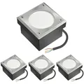 Produktbild: ledscom.de 4x LED Pflasterstein Bodeneinbauleuchte NEOLUM für außen, IP67, eckig, 10 x10cm, inkl. GX53 Leuchtmittel, 51lm, warmweiß