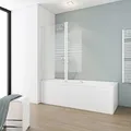 Produktbild: Schulte ExpressPlus Badewannenaufsatz 2-tlg. Alpinweiß Querstreifen 140x114cm