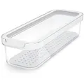 Produktbild: Rotho Kühlschrankbox Cauma, Klar, Weiß, Kunststoff, 9.2x6.2x28.2 cm, BPA-frei, Reach, DIN EN ISO 14001, DIN EN ISO 9001, Küchenzubehör, Vorratsbehälter, Frischhaltedosen
