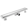 Produktbild: Duschrinne 90 cm Edelstahl Badablauf Flache Befliesbar Komplettset schnellins...