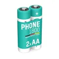 Produktbild: ANSMANN Telefon Akku Mignon AA LR06, 2 Stück, 1600 mAh 1,2V NI-MH, wiederaufladbar, ideal für DECT Phone, Schnurlostelefon, Babyphone, Ersatzakku