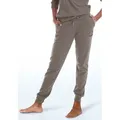 Produktbild: Jogginghose BENCH. LOUNGEWEAR, Damen, Gr. 36/38, N-Gr, grau (taupe), Sweatware, Obermaterial: 60% Baumwolle, 40% Polyester, bestickt, unifarben, bequem lang, Hosen Jogginghose, mit dezenter Logostickerei, Loungeanzug, Topseller