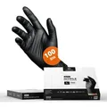 Produktbild: Kemes Einweghandschuhe Nitrilhandschuhe 100 Stück Gummihandschuhe Lebensmittelgeeignet Latexfrei schwarz M