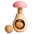 Produktbild: Creative Home Nussknacker Holz | Pilzförmig | 10 x 6 cm | Rosa | Natürliches Buchenholz | mit Schraubmechanismus | Schraubgewinde | Massiv & Nützlich Nussknack Pilz
