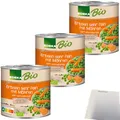 Produktbild: Edeka Bio Erbsen mit Möhrchen zart und natursüß 3er Pack (3x400g Dose) + usy Block