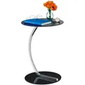 Produktbild: Relaxdays Beistelltisch, Schwarz, Metall, Glas, 40x55x40 cm, Wohnzimmer, Wohnzimmertische, Beistelltische
