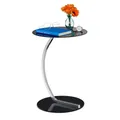 Produktbild: Relaxdays Beistelltisch rund, Glas & Stahl, H x D: 55 x 40 cm, schwarz