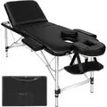 Produktbild: tectake® 3 Zonen Massageliege Breite 61 cm, Polsterung 5 cm 210 x 95 x 90 cm - Schwarz