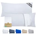 Produktbild: Terra Beds Kissenbezug 40 x 80 (Set mit 2) - 100% Baumwolle Jersey 160 g/m², Oeko-Tex Zertifiziert - Kopfkissenbezug 40x80 für Kissen 40x80 mit Reißverschluss, weich und atmungsaktiv - (Weiß)