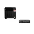 Produktbild: QNAP TS-473A-SW5T TS-473A-8G NAS System + QSW-1105-5T Switch