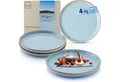 Produktbild: SÄNGER Speiseteller Set Rio, (4 St), Rio Lagune 4 tlg Dessertteller, Steingut, Handmade, VALUE COLLECTION