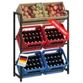 Produktbild: STEELSØN Mystra Getränkekistenregal – Getränkeregal für 6 Kisten in schwarz – stabiles Kistenregal für Wasser, Bier, Obst, Gemüse – Bierkisten Regal mit höhenverstellbaren Füßen – Flaschenregal Metall