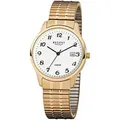 Produktbild: Regent F-876 Herren-Uhr Analog Quarz mit Zug-Armband IP Gold Ø 36 mm - Gold