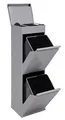 Produktbild: ARREGUI Top CR222-B Mülltrennsystem aus Stahl mit Aufbewahrungsbox mit Deckel | 2 Fächer Mülleimer für die Küche | 2x17 L (34 L) | 2 Fach Abfalleimer | Herausnehmbare Inneneimer mit Griff | hellgrau