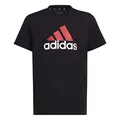Produktbild: adidas Unisex Kinder Essentials Two-Color Big Logo Cotton Tee, Black/Better Scarlet/White, 9-10 Years
