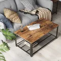 Produktbild: VASAGLE Couchtisch mit großer Ablage, 106,2 x 45 x 60,2 cm, Kaffeetisch
