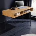 Produktbild: Schreibtisch STUDIO - 110cm - natur schwarz - Eiche Metall - Bürotisch Stauraum