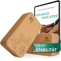 Produktbild: NAJATO Sports Yoga Block Kork 2er Set – Yogablock inkl. E-Book (PDF Datei) – Yogaklotz für Pilates und Meditation – Aus natürlichem Material
