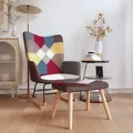 Produktbild: Schaukelstuhl mit Hocker Patchwork Stoff