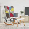 Produktbild: Schaukelstuhl mit Hocker Patchwork Stoff