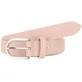 Produktbild: MIRROSI Ledergürtel Damen Herren Gürtel, Made in Italy, 3cm breit (Passt fast zu jeder Hosenschlaufe, aus Echtem Leder) rosa|silberfarben 85cm