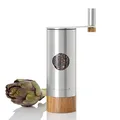 Produktbild: AdHoc MP54 PowerMill – Manuelle Pfeffer- & Salzmühle mit Getriebe | Hochleistungs-XL-Keramikmahlwerk, 12-stufig verstellbar von fein bis grob | Edelstahl & Akazienholz, langlebige Premium Gewürzmühle