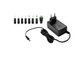 Produktbild: Poppstar Universal AC DC Netzteil, Steckernetzteil 12V 3A Universal-Netzteil (3000mA, 5,5/2,5mm Stromadapter mit 8er Hohlstecker Set, 150cm)