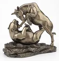 Produktbild: Veronese Design 15,2 cm große Wand-Statue, Bull Bear Fight Financial Broker Geschenk, abstraktes Bronze-Finish