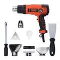 Produktbild: Black+Decker 2.000W Heissluftgerät KX2200K (mit 2-stufigem Sicherheitsschalter, stufenlose Temperatureinstellung, Abschaltautomatik, inkl. 8-teiliges Zubehör)