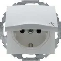 Produktbild: Berker 47448989 Schutzkontakt-Steckdose mit Klappdeckel und erhöhtem Berührungsschutz, S.1/B.3/B.7, polarweiß glänzend