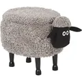 Produktbild: Beliani - Hocker für Kinder Holz Polyester Grau Schaf-Form Felloptik mit Stauraum Kinderzimmer