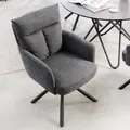Produktbild: riess-ambiente Drehbarer Retro Stuhl BIG GEORGE grau mit Armlehnen und Bonellfederkernpolsterung Esszimmerstuhl Essstuhl Drehstuhl