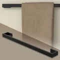 Produktbild: ML-Design Handtuchhalter ohne Bohren 62 cm, Schwarz, aus Stahl, Wandmontage, Badetuchhalter Wand zum kleben für Badezimmer & Küche, Modern, Handtuchstange Wandhalter selbstklebend für Handtücher