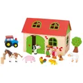 Produktbild: goki Puppenmöbel Mein Bauernhof 58497 - Holzspielzeug Bauernhof mit 13 Teilen