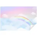 Produktbild: Wallarena Fototapete Kinderzimmer Mädchen Regenbogen Himmel Wolken Rosa Mädchenzimmer, Glatt, Regenbogen, Tapete inklusive Kleister Vliestapete Motivtapete 2.08 m x 1.46 m