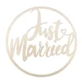 Produktbild: Holz Kranz Just married 30cm zum Hängen  natur Statement Hochzeit Geschenk Deko