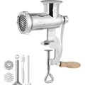 Produktbild: Manuelle Fleischmühle, Alle Teile Edelstahl, Handbetriebene Fleischmahlmaschine Mit Tischklemme, 2 Schleifplatten & Wurstfüller, Ideal Für Zuhause Küche Restaurant Metzgergeschäft - Vevor