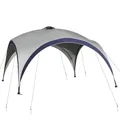 Produktbild: Outsunny Garten Pavillon Gartenzelt Festzelt Partyzelt Sonnenschutz wetterfest Metallstange + Polyester Cremeweiß + Blau 4 x 4 x 2,5 m