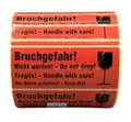 Produktbild: 1000 Stück Warnetiketten Bruchgefahr, Vorsicht Glas – 100 x 40 mm Aufkleber auf Rolle